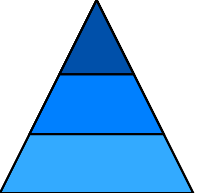 3 layer pyramid in blue