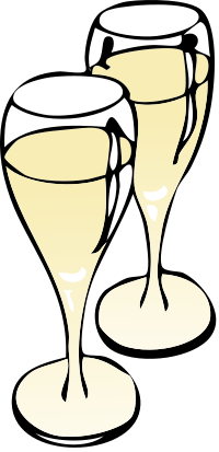 2 champagne glasses together 