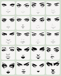 Drawing of Faces - Female Characters 1