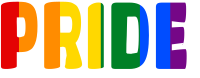 PRIDE letters in lgbt rainbow colors 