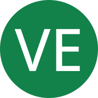 Ve vegan food symbol green circle uppercase