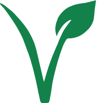 Vegan v plant leaf seed green symbol 