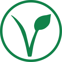 Vegan v plant seed green in circle transparent