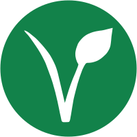 Vegan v round plant seed green with circle