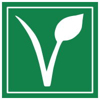 Vegan v green square double border