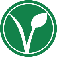 Vegan v green double circle 