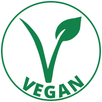 vegan white text sticker round 