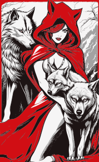 Red riding hood with wolves