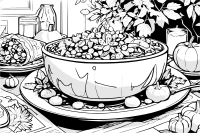 Coloring Page for Thanksgiving Vegetablarianism Version