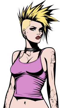 Punk woman in mohawk