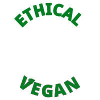 Ethical vegan profile round frame / overlay on white circle 