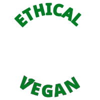 Ethical vegan words in green,curved,