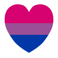 Bisexual pride flag heart love symbol 