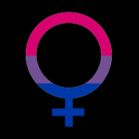 bisexual female venus icon on black square