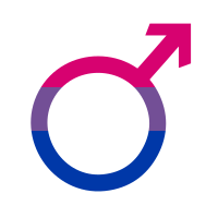 Bisexual pride flag male mars icon 