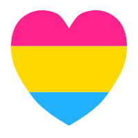 Pansexual heart in pride flag colors 