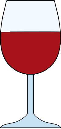 Glass of full bodied red wine with reflection 