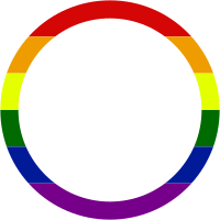 LGBT thin rainbow pride round border 