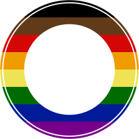LGBT black brown progress pride round border 