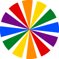 LGBT pride rainbow starburst circle 
