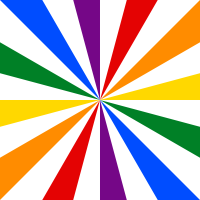 Rainbow pride starburst thin rays 