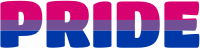 Bisexual pride word art horizontal 