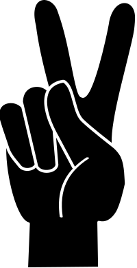 Peace v-sign with transparent edging