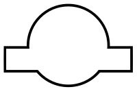 Circle with rectangle banner and border