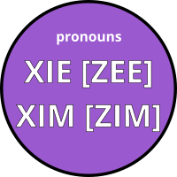 Xie Xim nonbinary pronouns pronunciation badge purple 