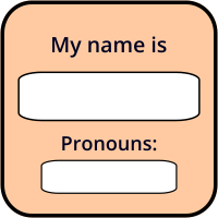 My pronouns are custom lgbt orange square badge