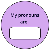 My pronouns are purple blank badge editable