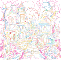 Haunted Houses By Linnaea Mallette Vectorized Prismatic Line Art No BG