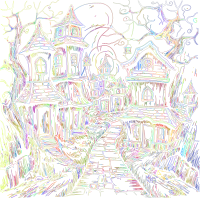 Haunted Houses By Linnaea Mallette Vectorized Polyprismatic Line Art No BG