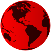 Black planet Earth with red oceans gradient climate disaster 