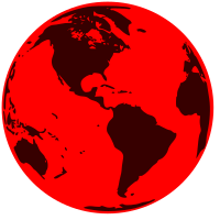 simple black and blood red planet Earth simple