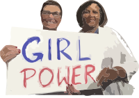Girl power women's march protest