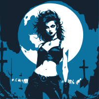 Woman in graveyard