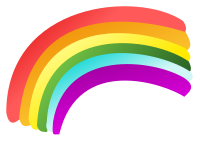 Flat handdrawn rainbow icon with gradient 