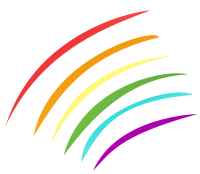 Rainbow drawn with spaced pencil lines