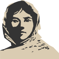 Palestinian Girl wearing traditional scarf Keffiyeh
