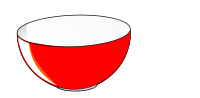 Red rice bowl for oriental food