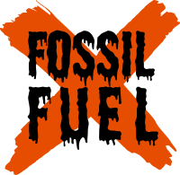 Fossil fuel black oil drips on orange X