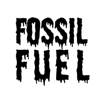fossil fuel wordart in black oil drips 