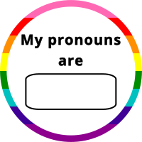 My pronouns are LGBT pride gender identity round badge