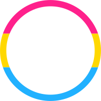 Pansexual pride flag round border or profile frame