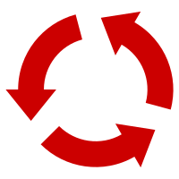 cycle of 3 red arrows