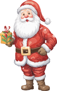 AI Generated Santa Holding Present By Petr Kratochvil Vectorized