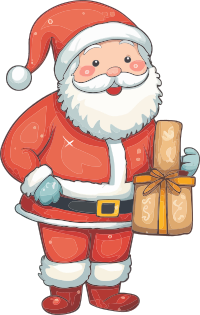 AI Generated Santa Holding Present 2 By Petr Kratochvil Vectorized