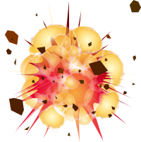 Bomb explosion detonated with debris