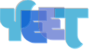 Yeet word art in blue shades